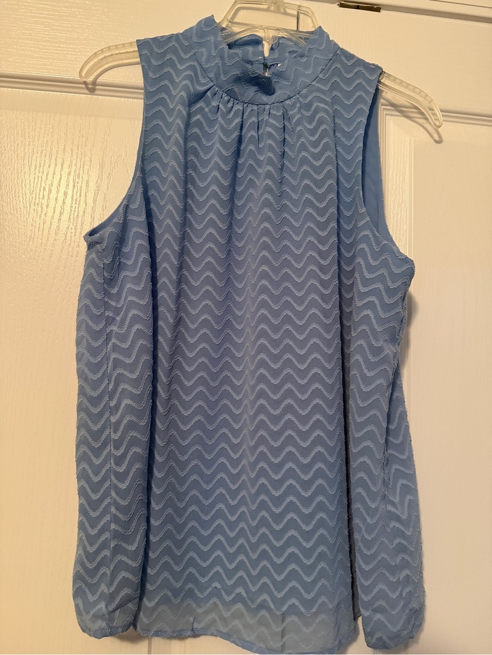 Anthropologie Maeve Pale Blue Embroidered Sleeveless Top
